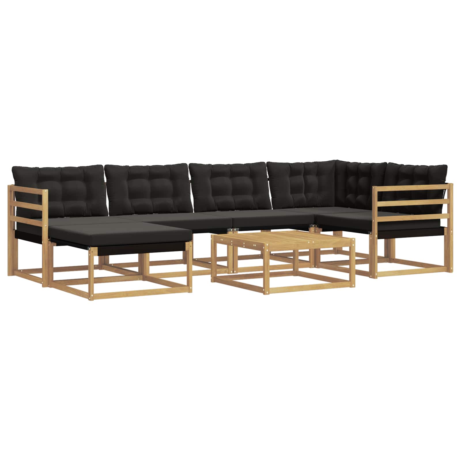 Outdoor-Sofagarnitur 7 pcs Weiß und Schwarz 79 x 79 x 37 cm