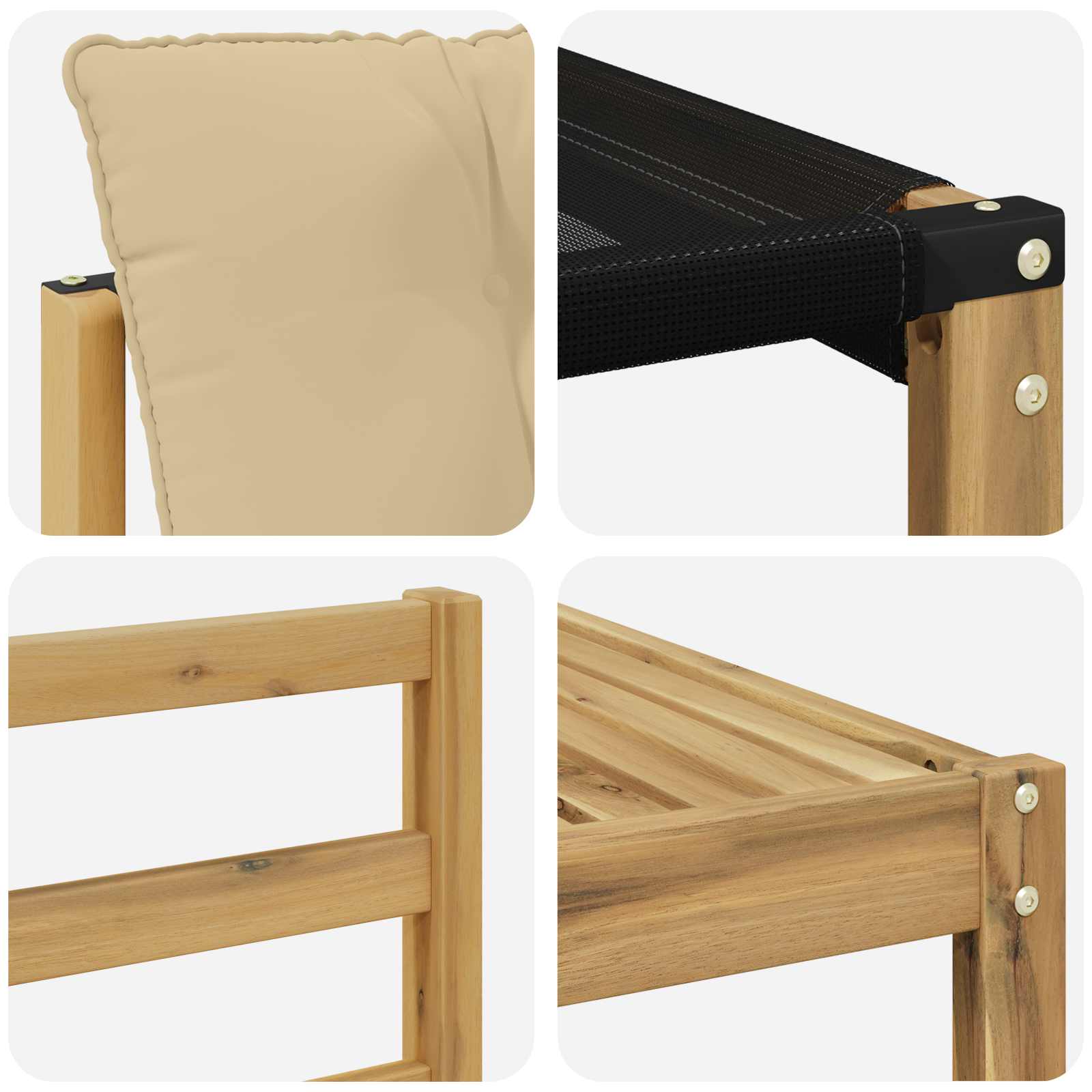Outdoor-Sofagarnitur 7 pcs Weiß und Beige 79 x 79 x 37 cm