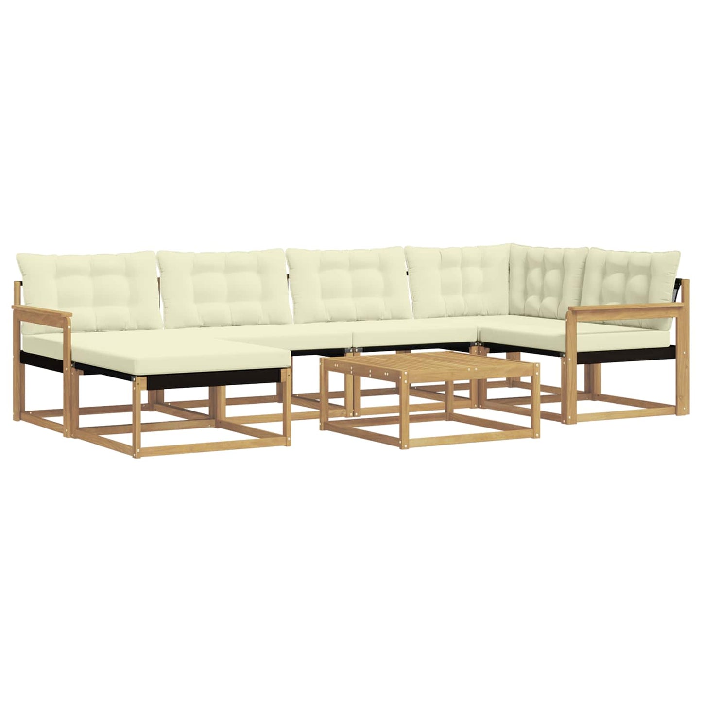 Outdoor-Sofagarnitur 7 pcs Weiß und Creme 79 x 79 x 37 cm