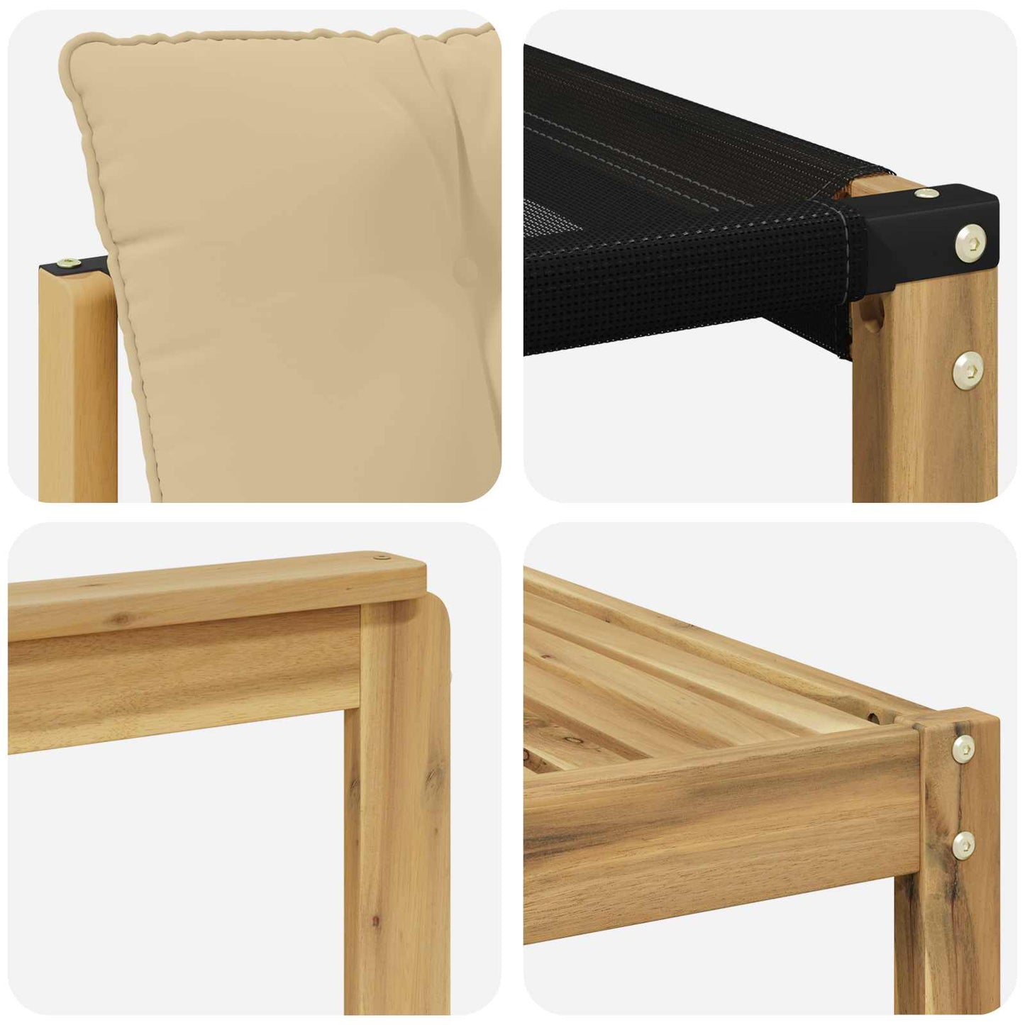 Outdoor-Sofagarnitur 7 pcs Weiß und Beige 79 x 79 x 37 cm