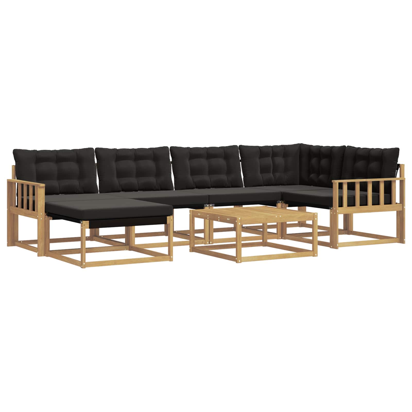 Outdoor-Sofagarnitur 7 pcs Weiß und Schwarz 79 x 79 x 37 cm