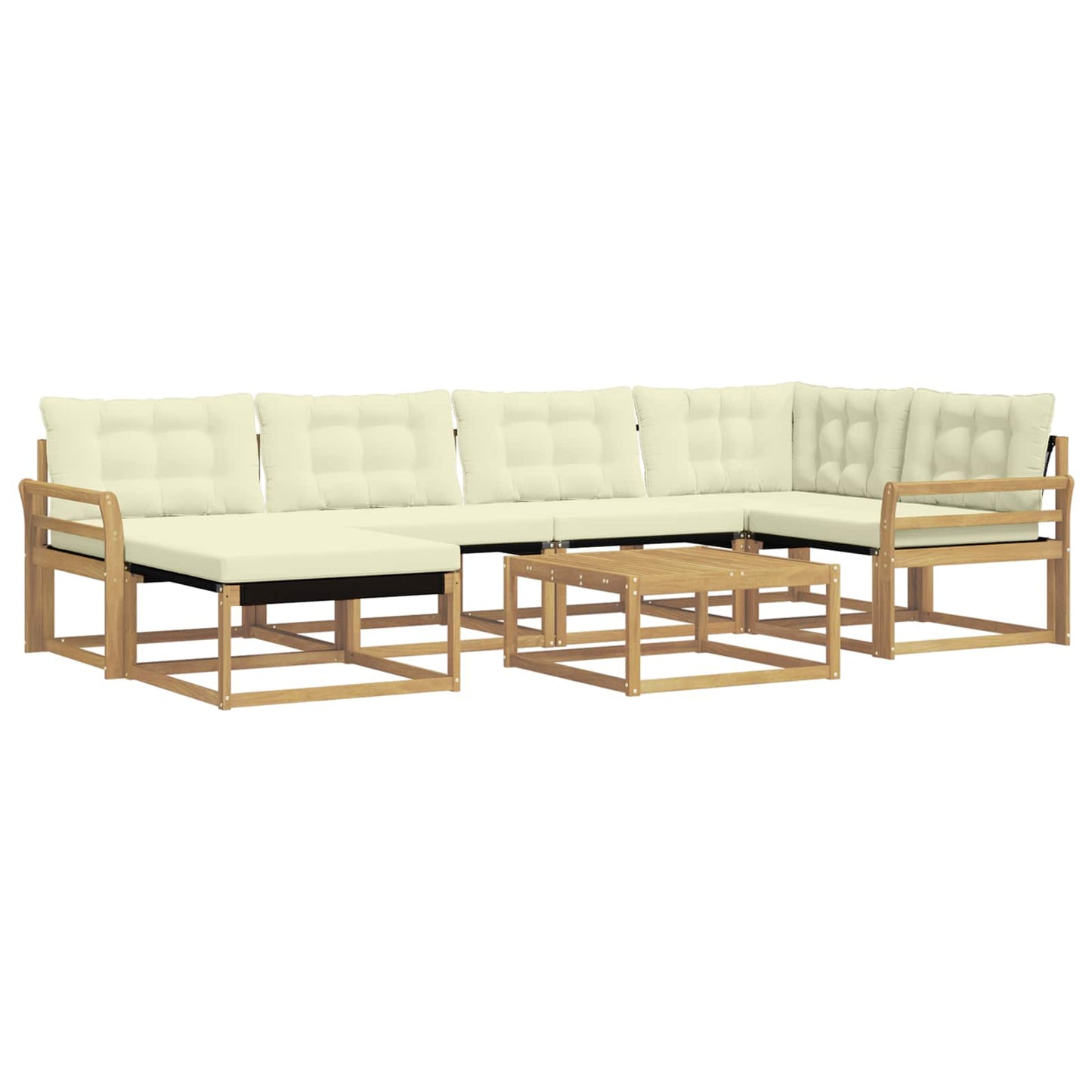 Outdoor-Sofagarnitur 7 pcs Weiß und Creme 79 x 79 x 37 cm