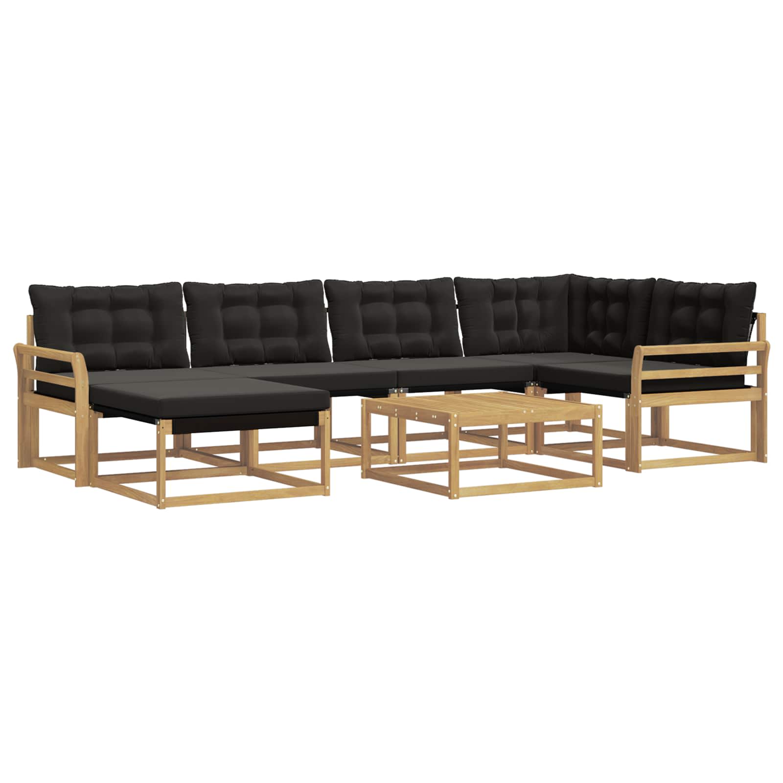 Outdoor-Sofagarnitur 7 pcs Weiß und Schwarz 79 x 79 x 37 cm
