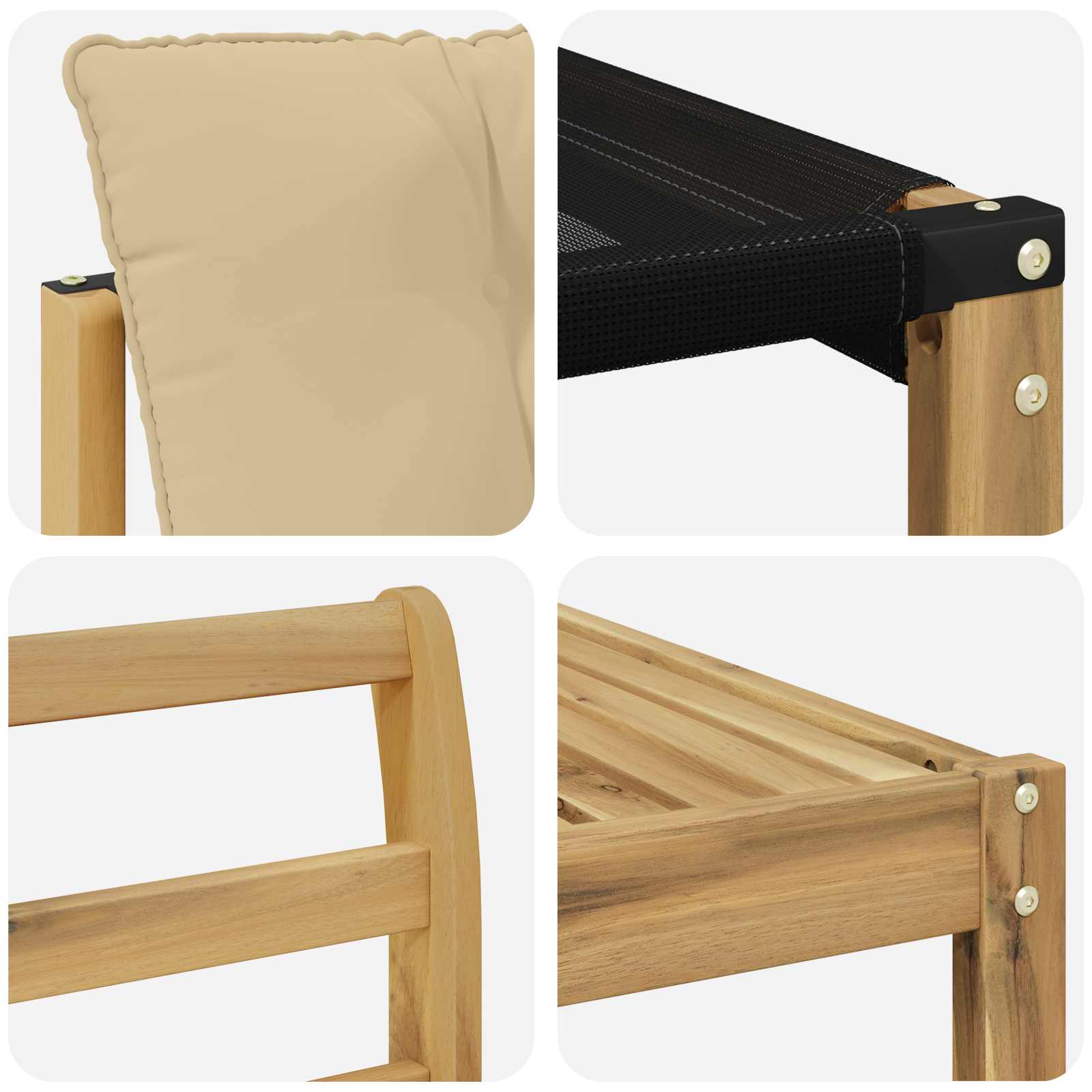 Outdoor-Sofagarnitur 7 pcs Weiß und Beige 79 x 79 x 37 cm