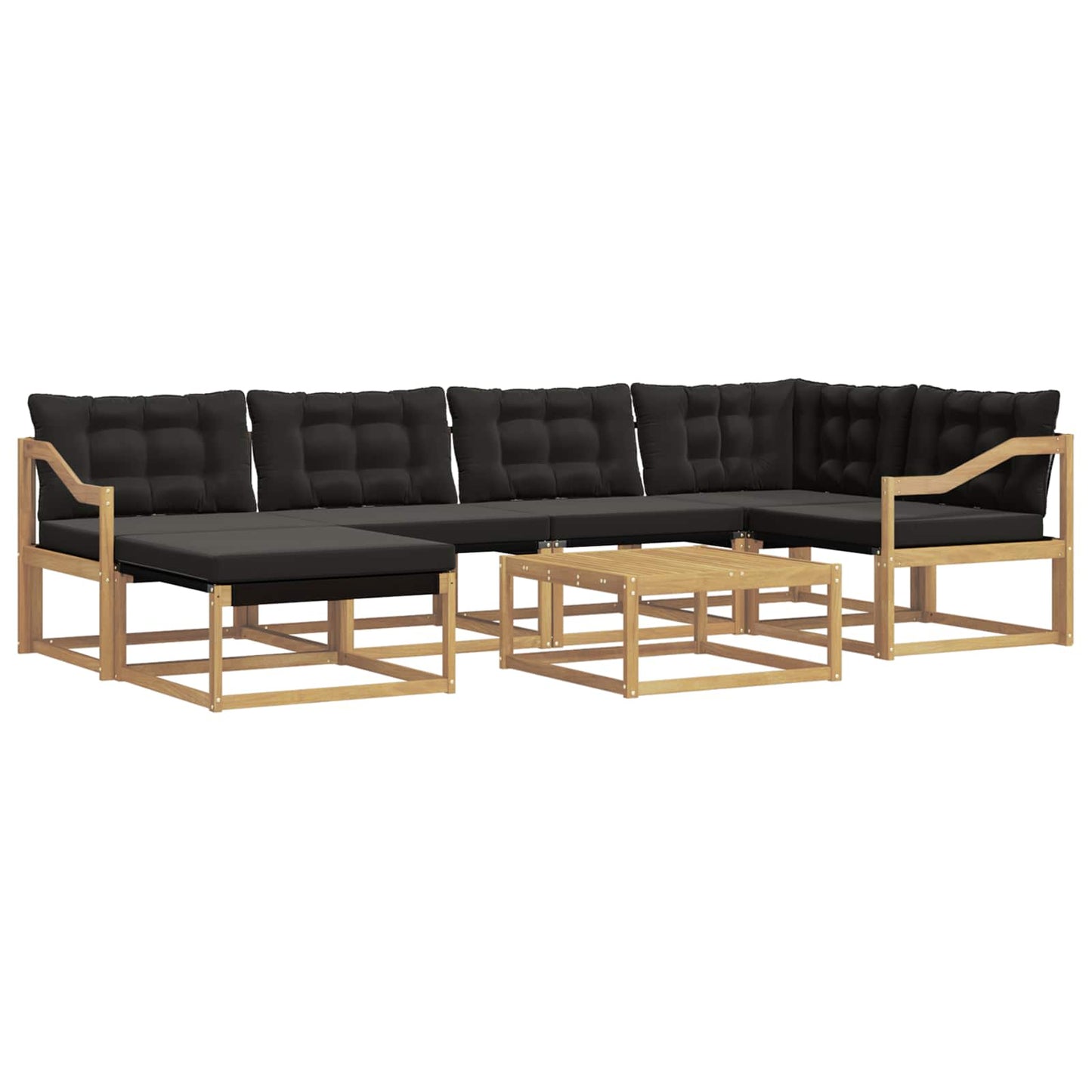 Outdoor-Sofagarnitur 7 pcs Weiß und Schwarz 79 x 79 x 37 cm