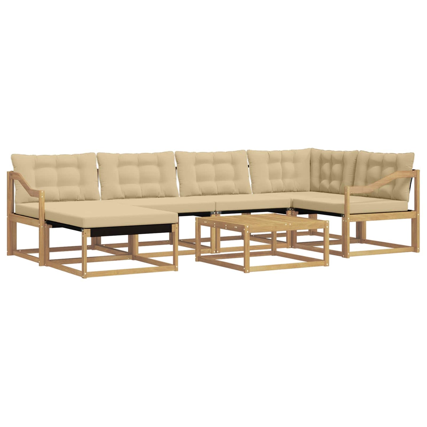 Outdoor-Sofagarnitur 7 pcs Weiß und Beige 79 x 79 x 37 cm