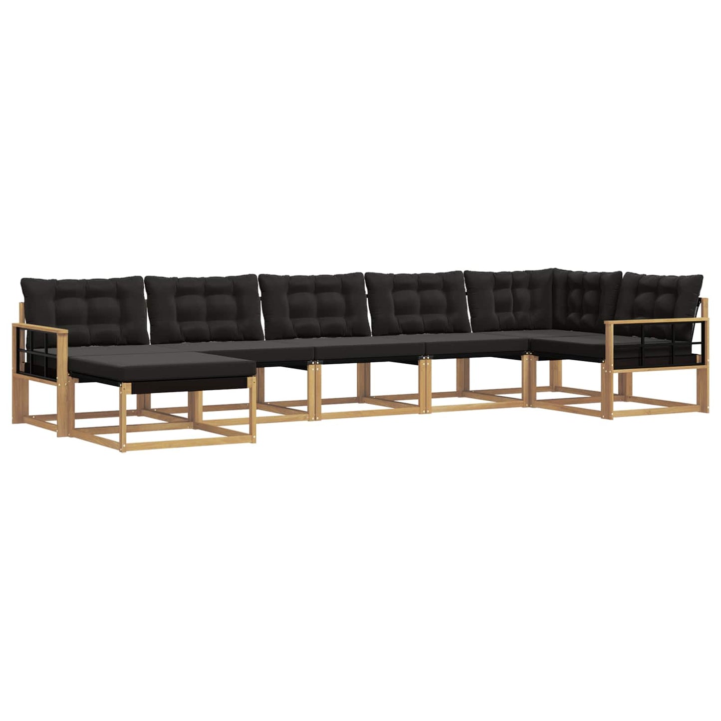 Outdoor-Sofagarnitur mit Kissen 7 pcs Weiß und Schwarz