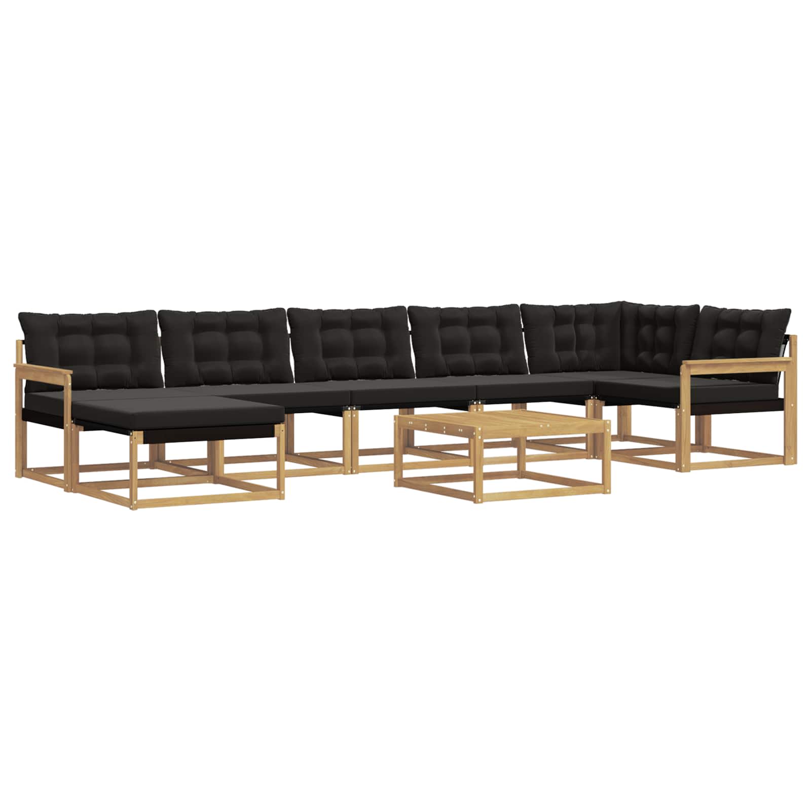 Outdoor-Sofagarnitur 8 pcs Weiß und Schwarz Massivholz Akazie