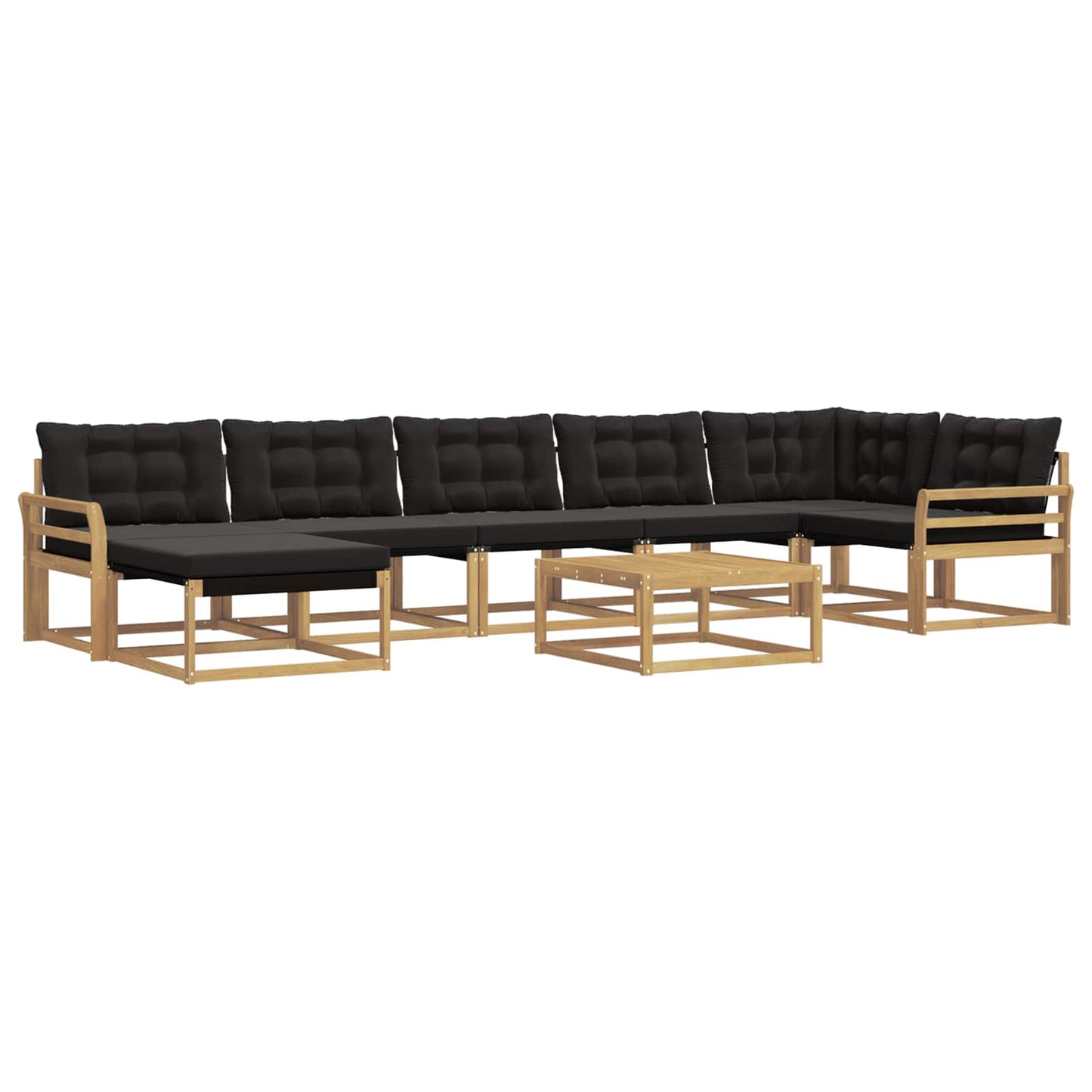 Outdoor-Sofagarnitur 8 pcs Weiß und Schwarz 79 x 79 x 37 cm