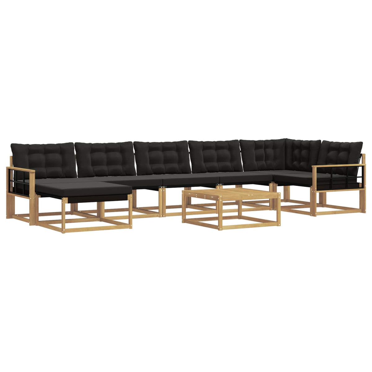 Outdoor-Sofagarnitur 8 stk. Weiß und Schwarz Massivholz Akazie