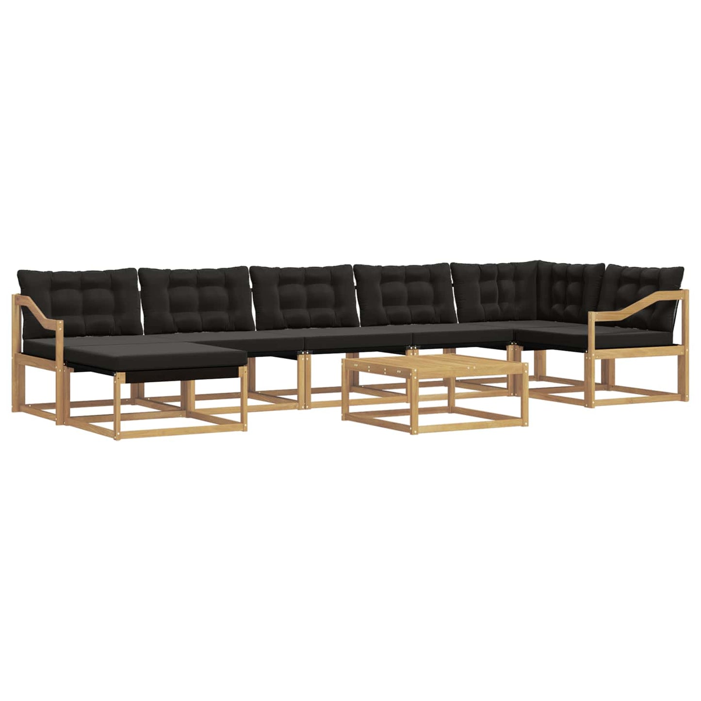 Outdoor-Sofagarnitur 8 pcs Weiß und Schwarz 79 x 79 x 37 cm
