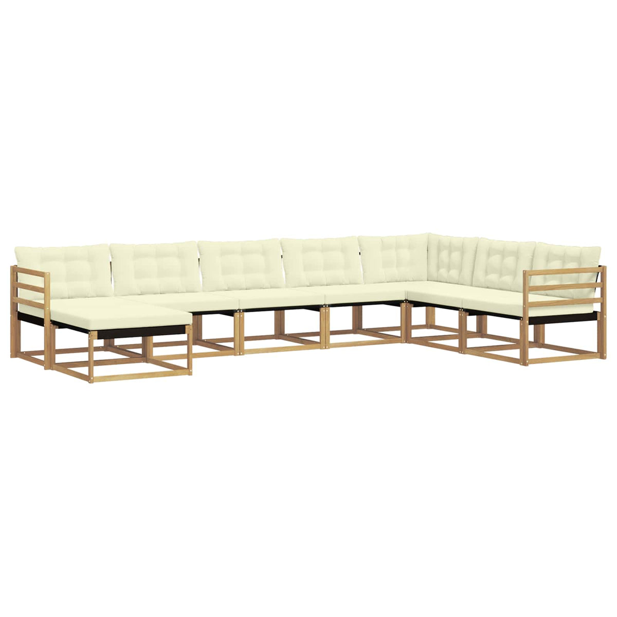 Outdoor-Sofagarnitur 8 stk. Weiß und Creme Massivholz Akazie
