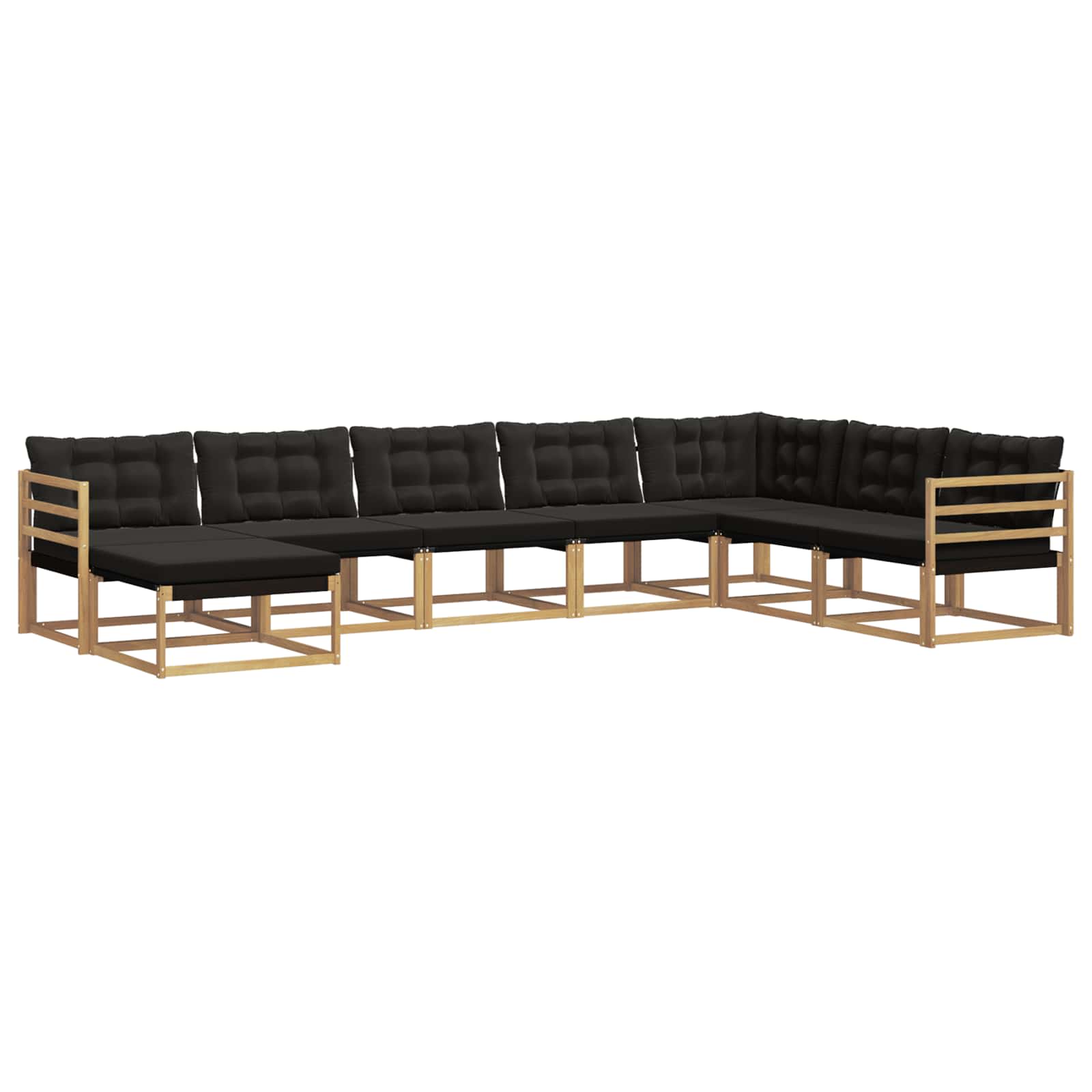 Outdoor-Sofagarnitur mit Kissen 8 pcs Weiß und Schwarz