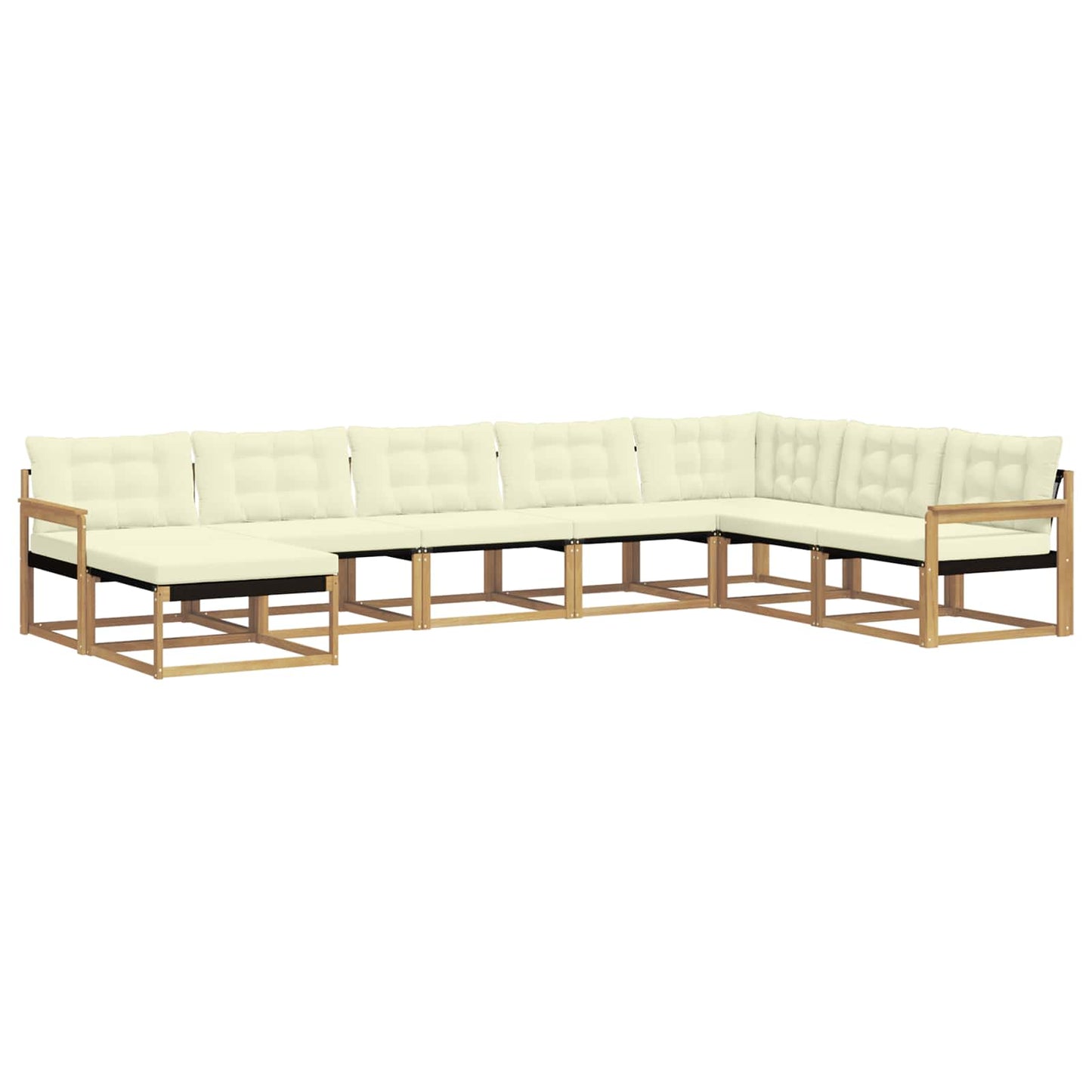 Outdoor-Sofagarnitur mit Kissen 8 pcs Weiß und Creme
