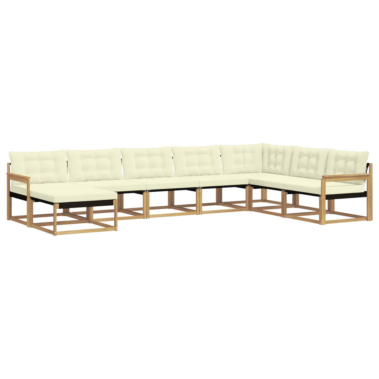 Outdoor-Sofagarnitur mit Kissen 8 pcs Weiß und Creme