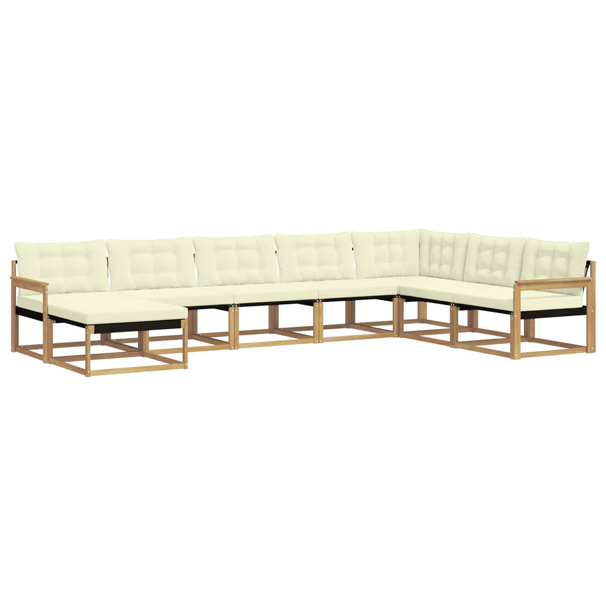 Outdoor-Sofagarnitur 8 stk. Weiß und Creme Massivholz Akazie