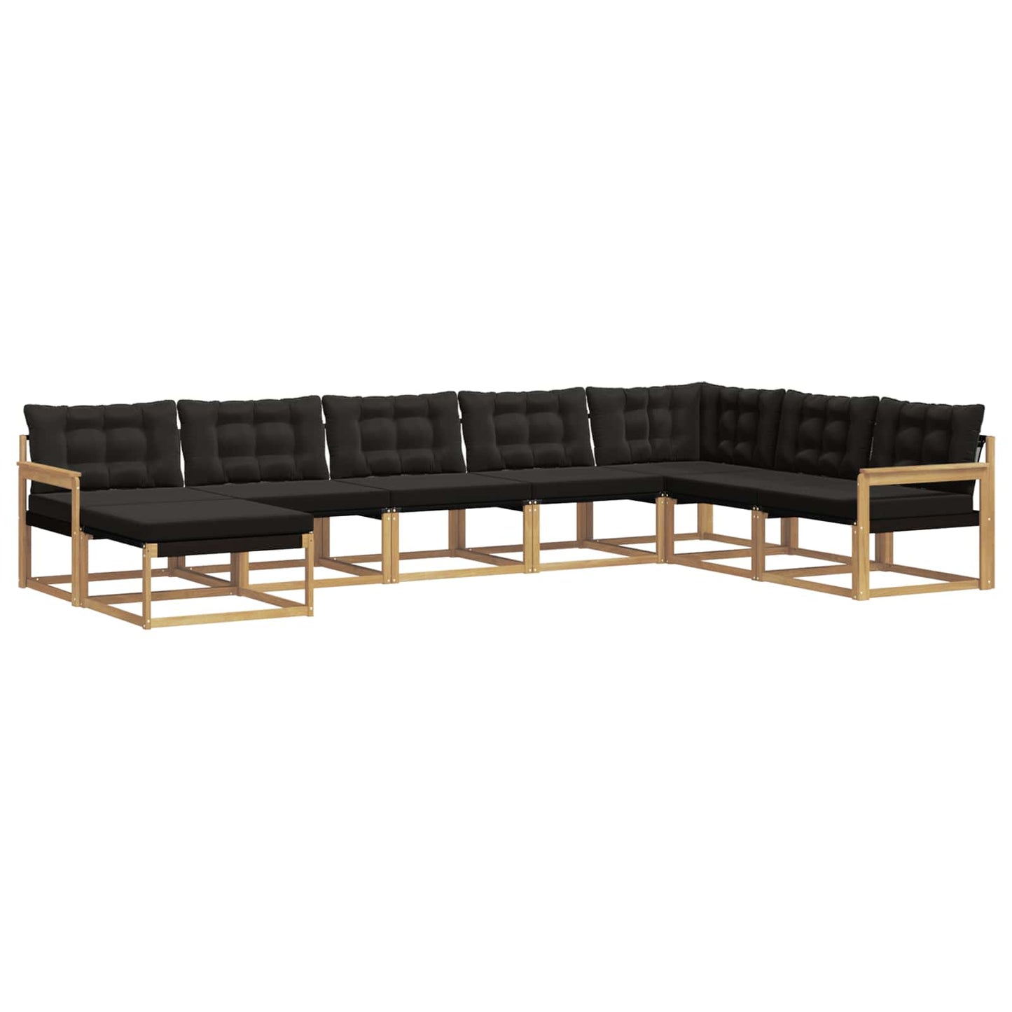 Outdoor-Sofagarnitur mit Kissen 8 pcs Weiß und Schwarz