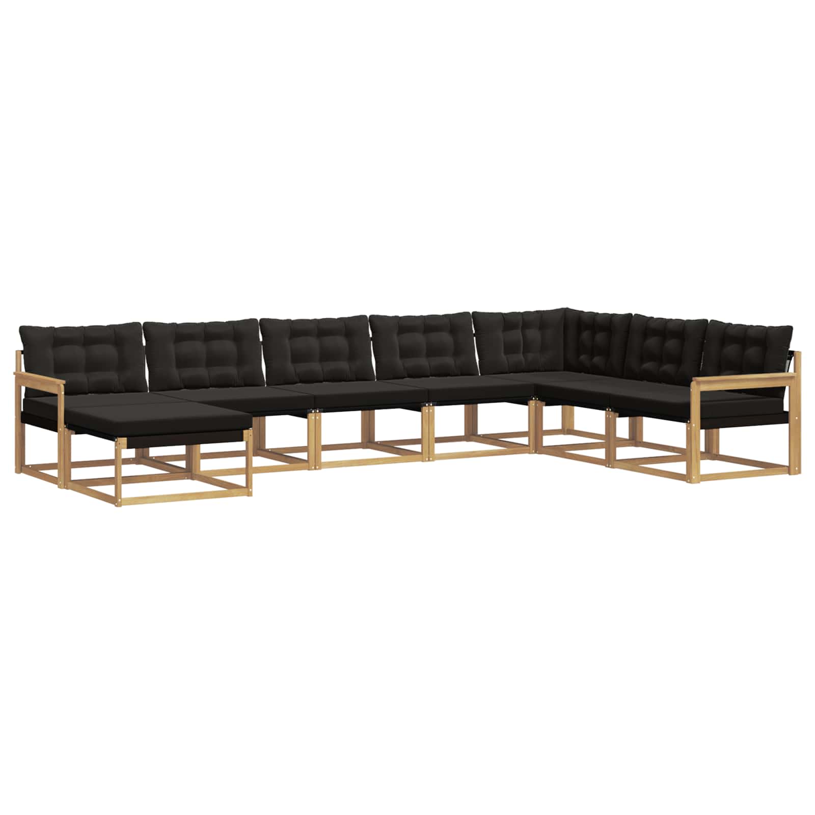 Outdoor-Sofagarnitur mit Kissen 8 pcs Weiß und Schwarz
