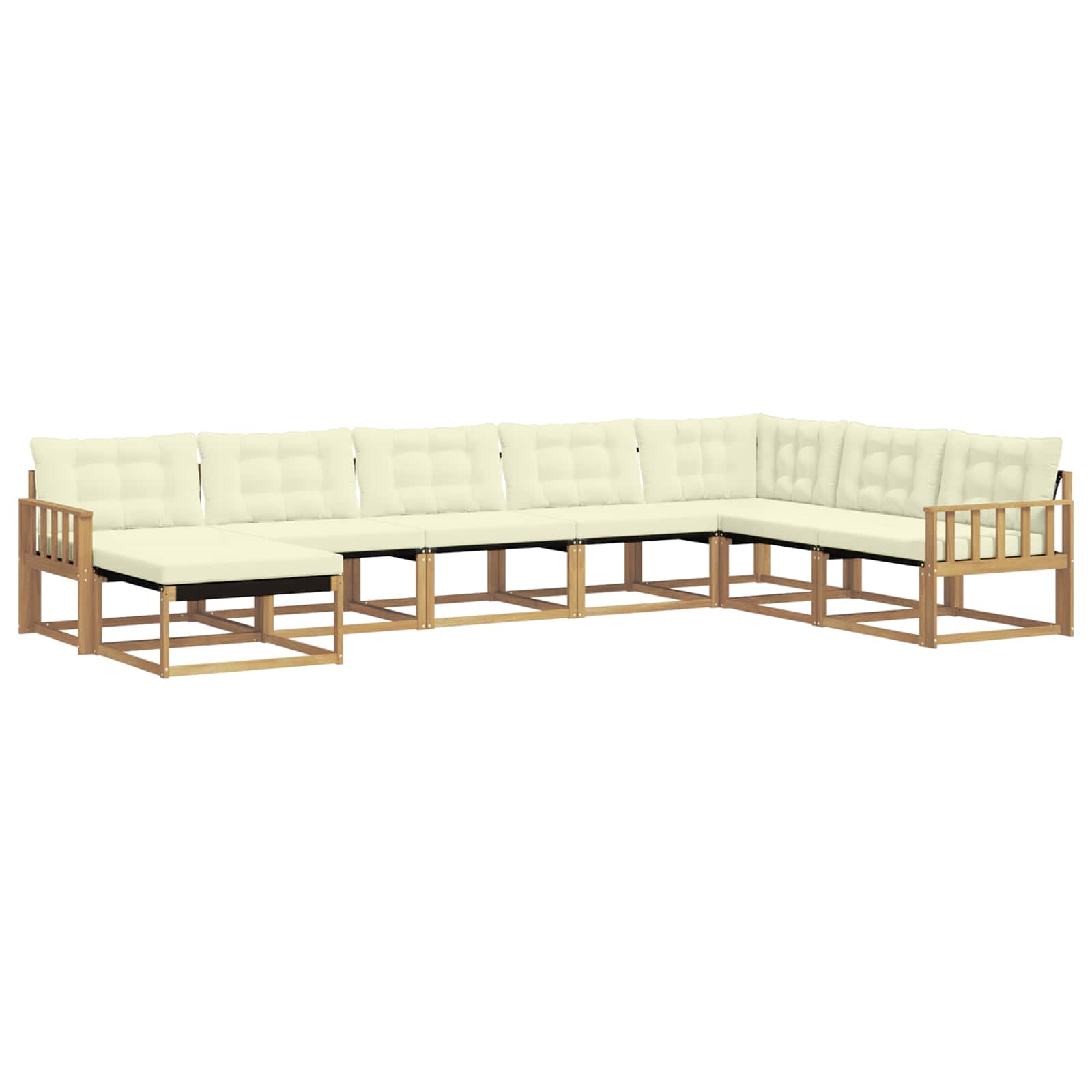 Outdoor-Sofagarnitur mit Kissen 8 pcs Weiß und Creme
