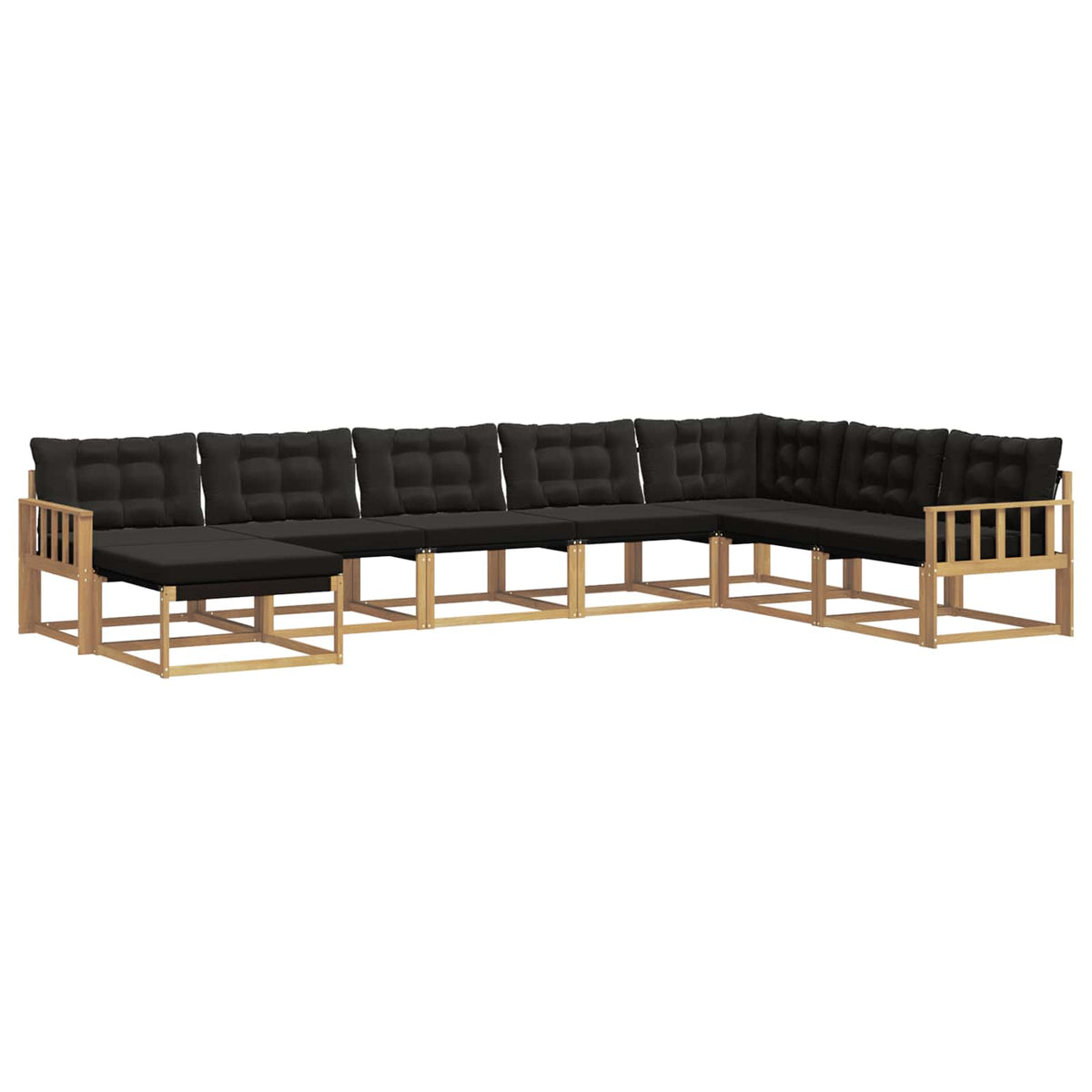 Outdoor-Sofagarnitur 8 stk. Weiß und Schwarz Massivholz Akazie