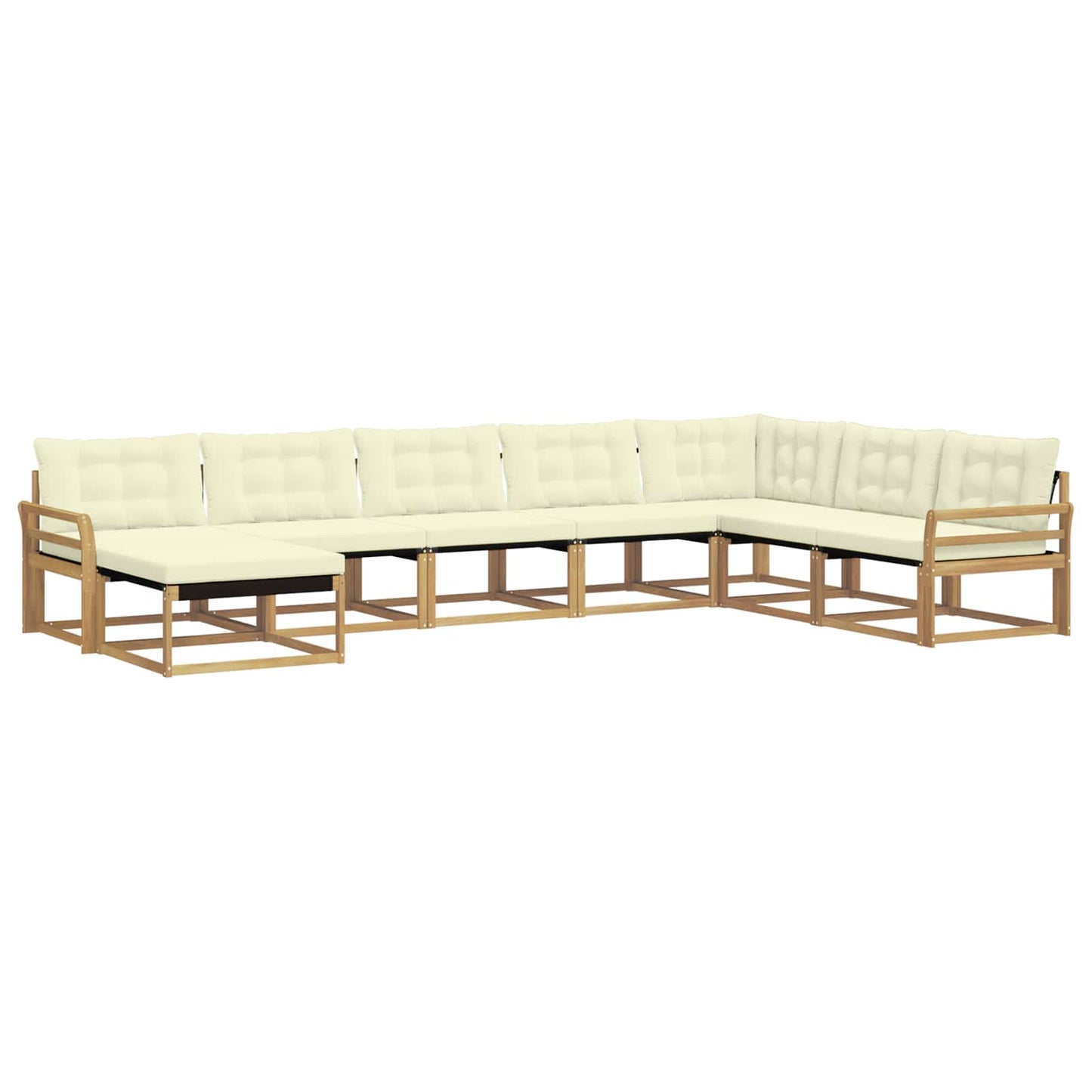 Outdoor-Sofagarnitur mit Kissen 8 pcs Weiß und Creme