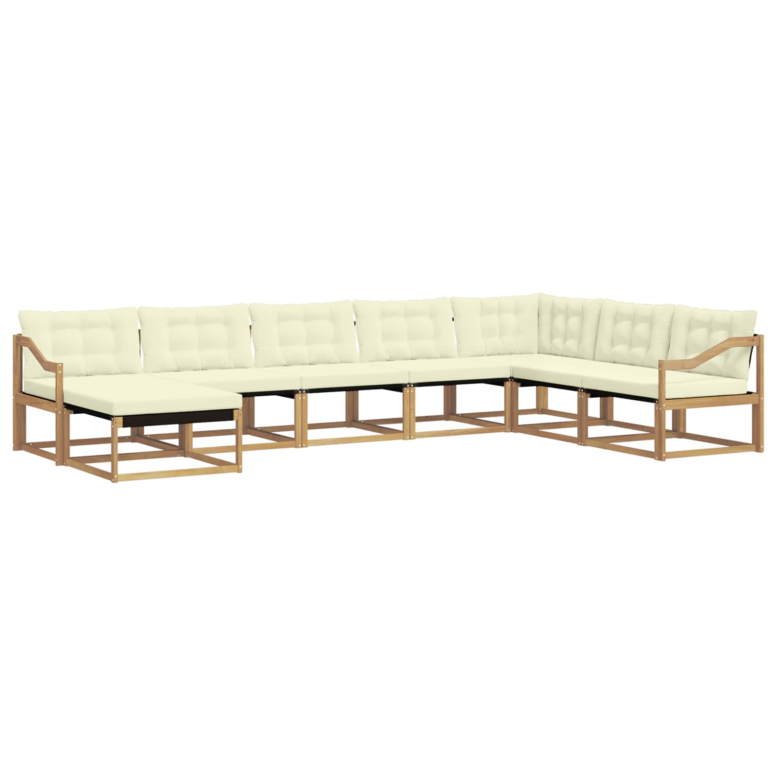 Outdoor-Sofagarnitur mit Kissen 8 pcs Weiß und Creme