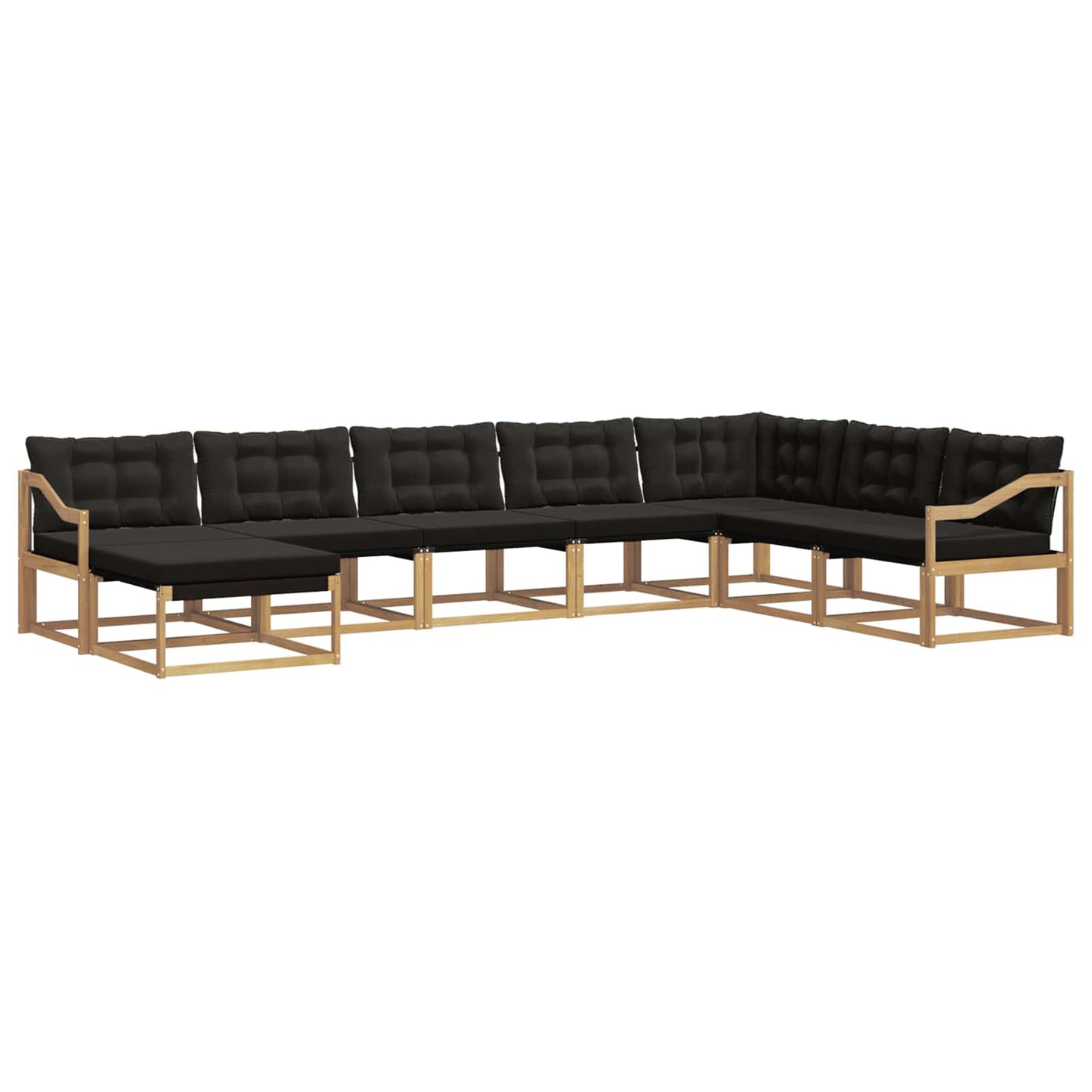 Outdoor-Sofagarnitur mit Kissen 8 pcs Weiß und Schwarz