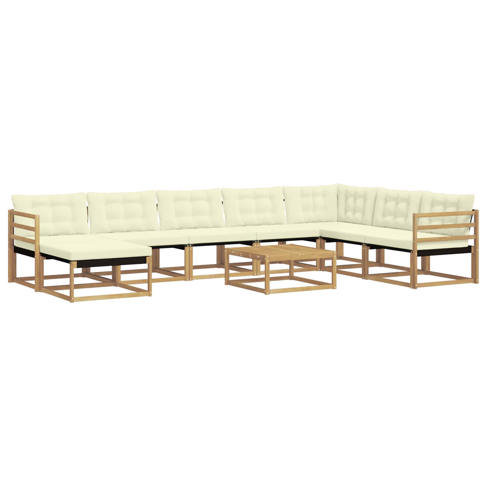 Outdoor-Sofagarnitur 9 pcs Weiß und Creme 79 x 79 x 37 cm