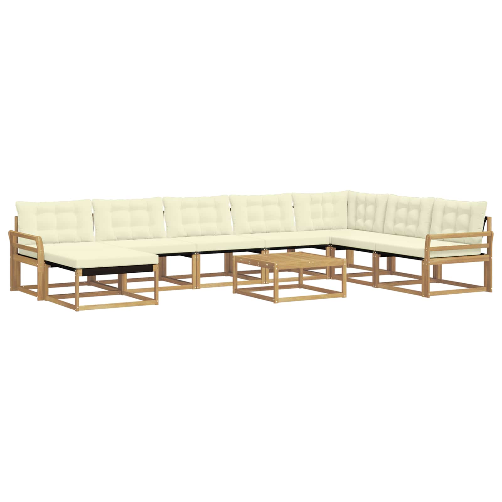 Outdoor-Sofagarnitur 9 pcs Weiß und Creme 79 x 79 x 37 cm