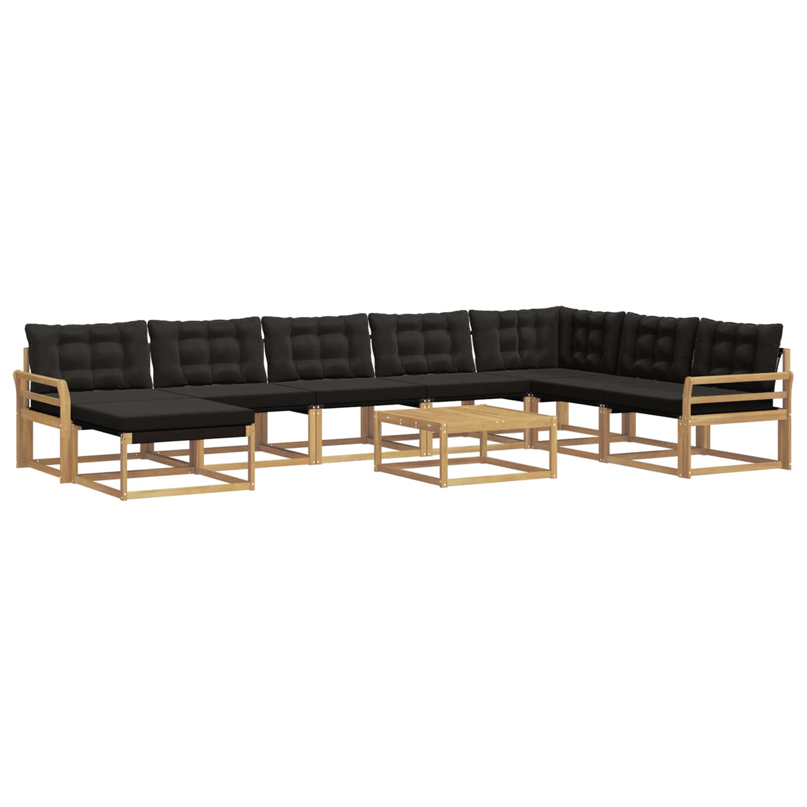 Outdoor-Sofagarnitur 9 pcs Weiß und Schwarz 79 x 79 x 37 cm
