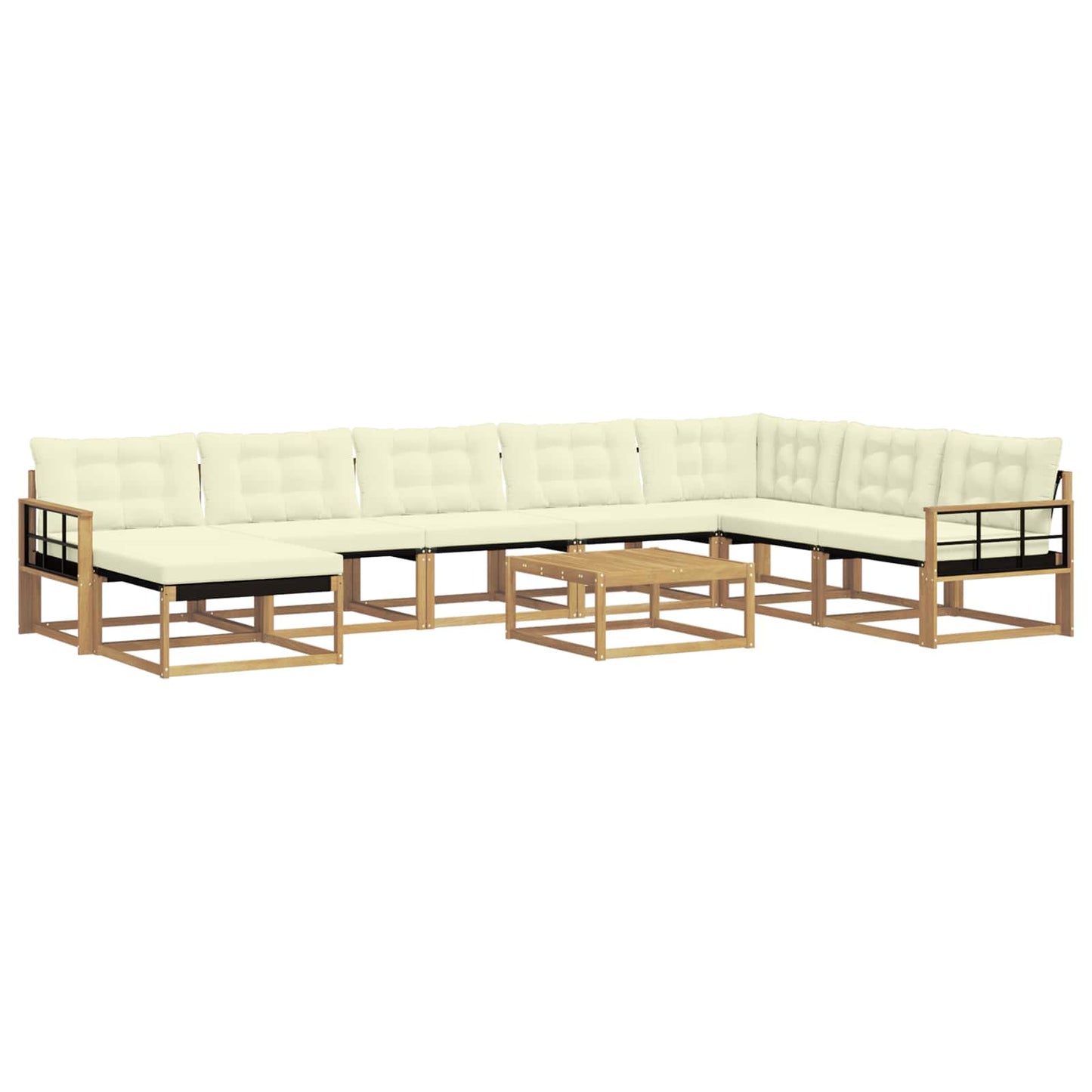 Outdoor-Sofagarnitur 9 pcs Weiß und Creme 79 x 79 x 37 cm
