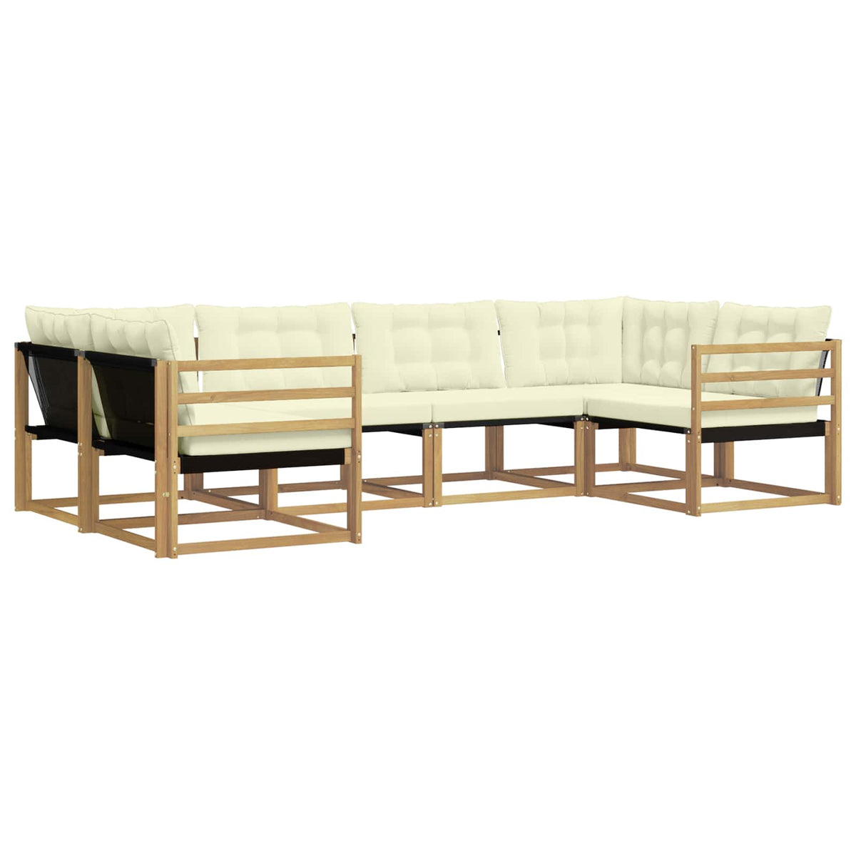 Outdoor-Sofagarnitur 6 stk. Weiß und Creme