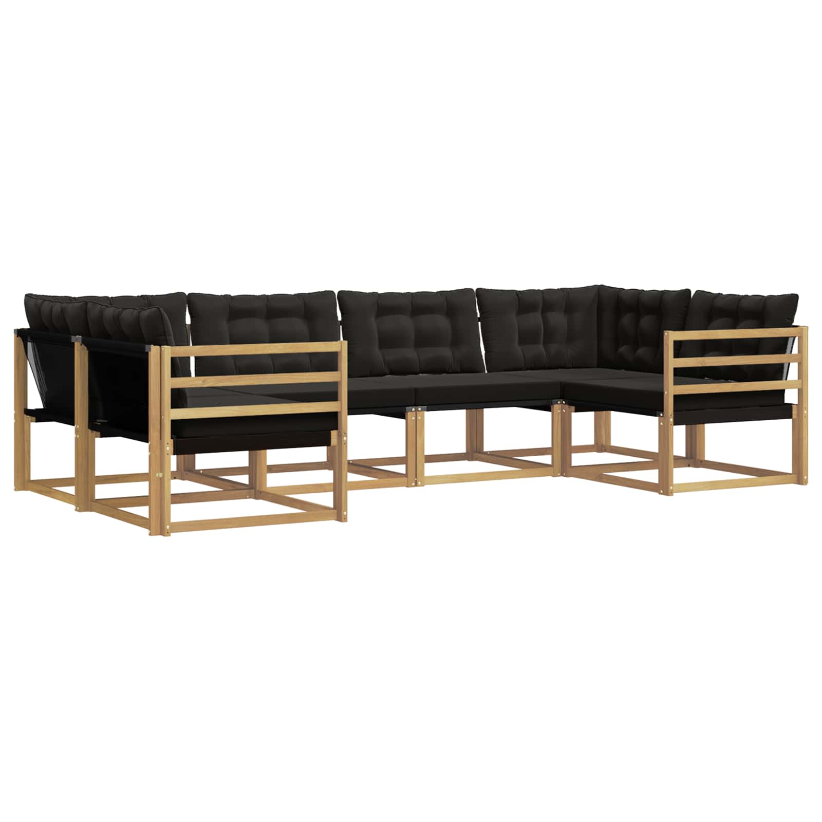 Outdoor-Sofagarnitur mit Kissen 6 pcs Weiß und Schwarz