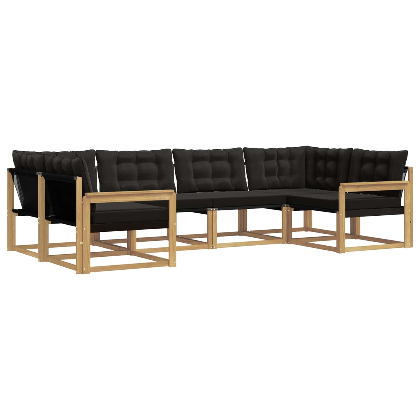 Outdoor-Sofagarnitur mit Kissen 6 pcs Weiß und Schwarz
