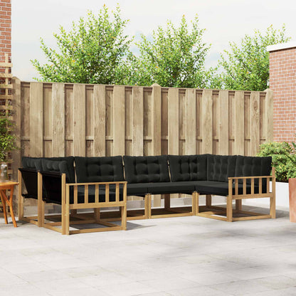 Outdoor-Sofagarnitur 6 stk. Weiß und Schwarz