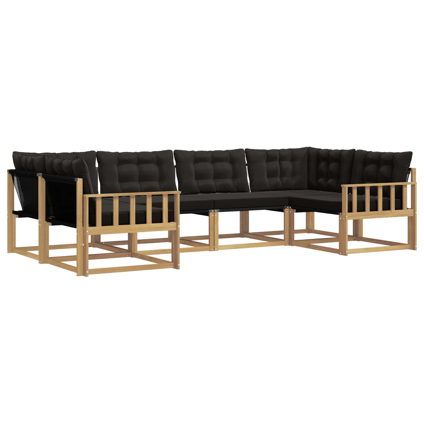 Outdoor-Sofagarnitur mit Kissen 6 pcs Weiß und Schwarz