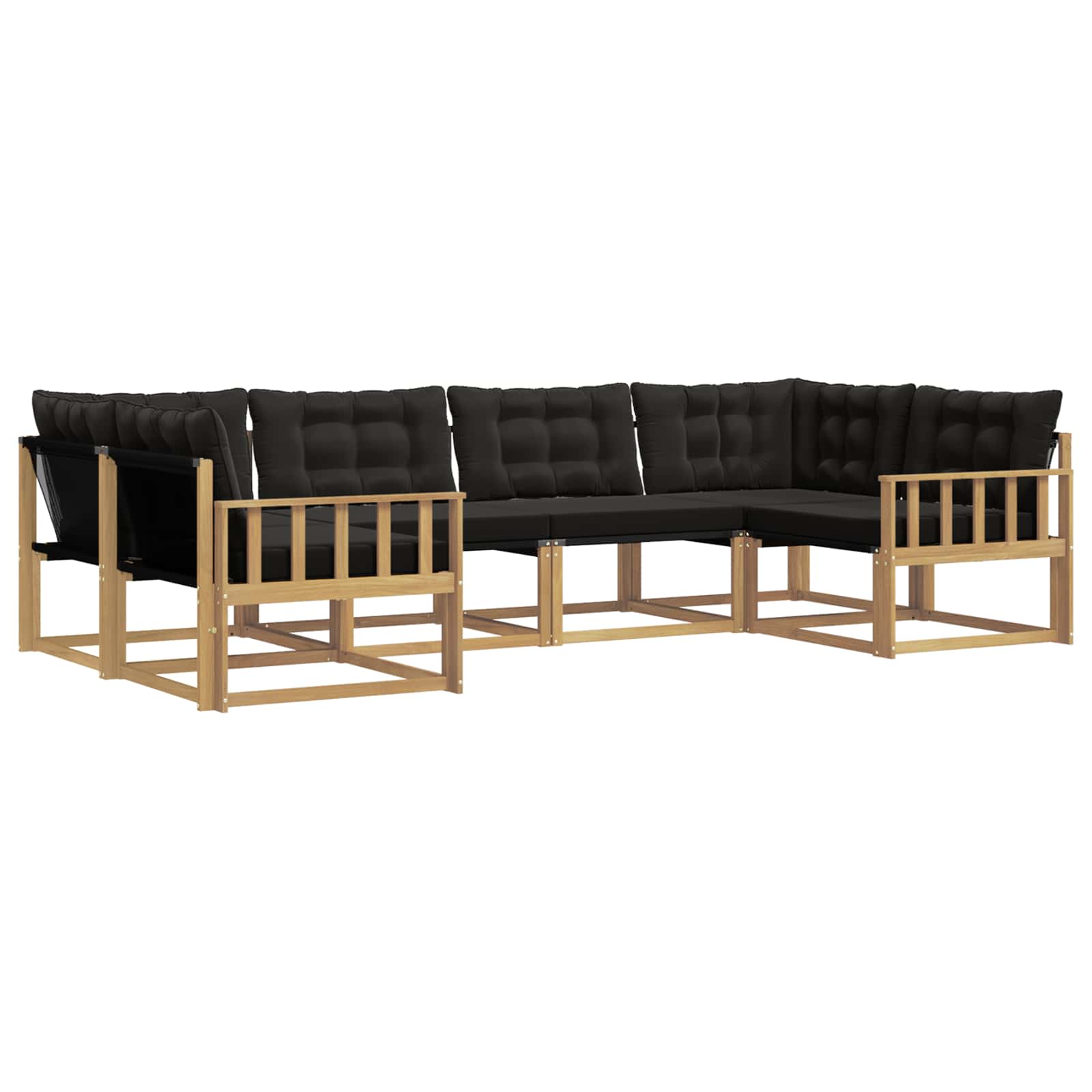 Outdoor-Sofagarnitur mit Kissen 6 pcs Weiß und Schwarz