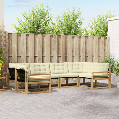 Outdoor-Sofagarnitur 6 stk. Weiß und Creme