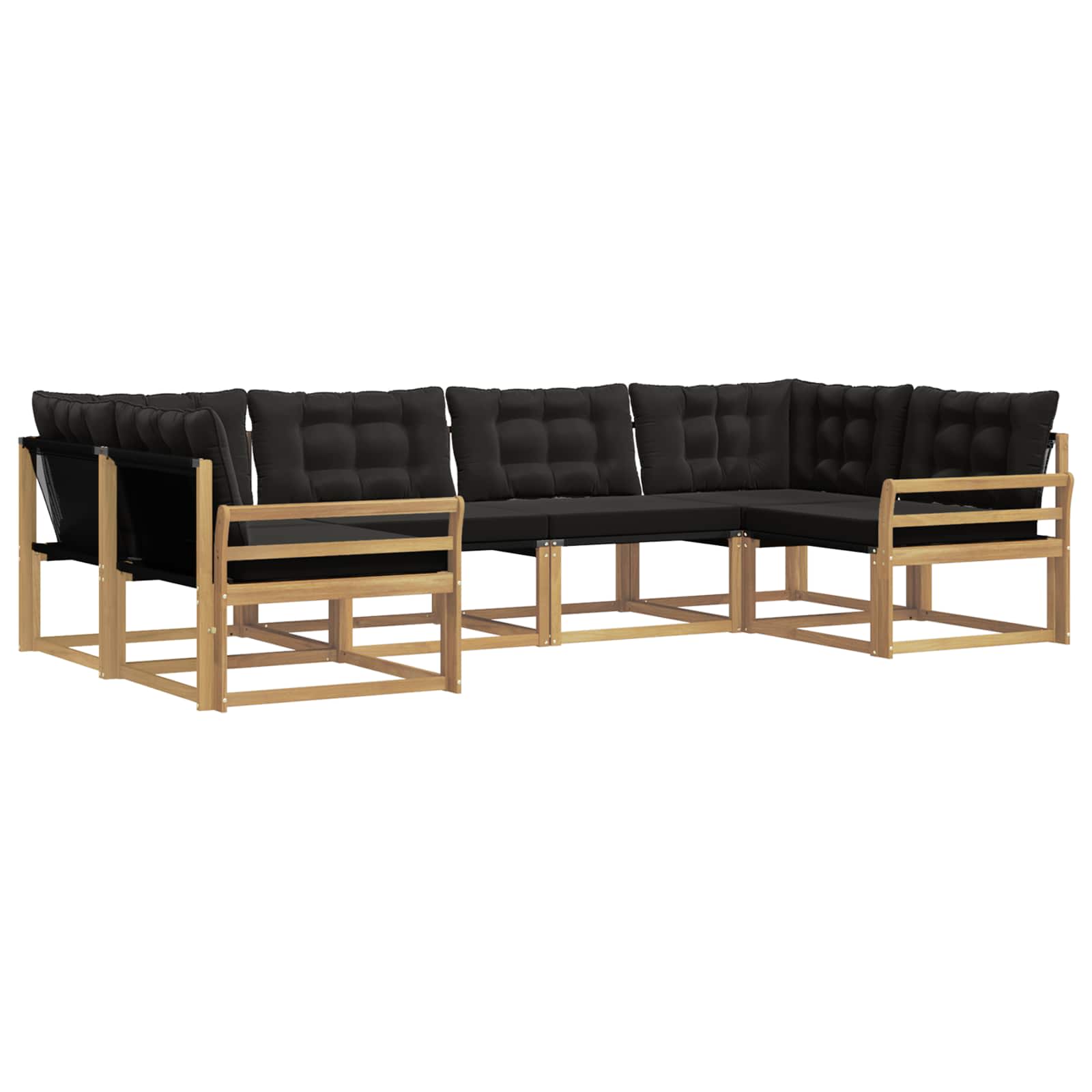 Outdoor-Sofagarnitur mit Kissen 6 pcs Weiß und Schwarz