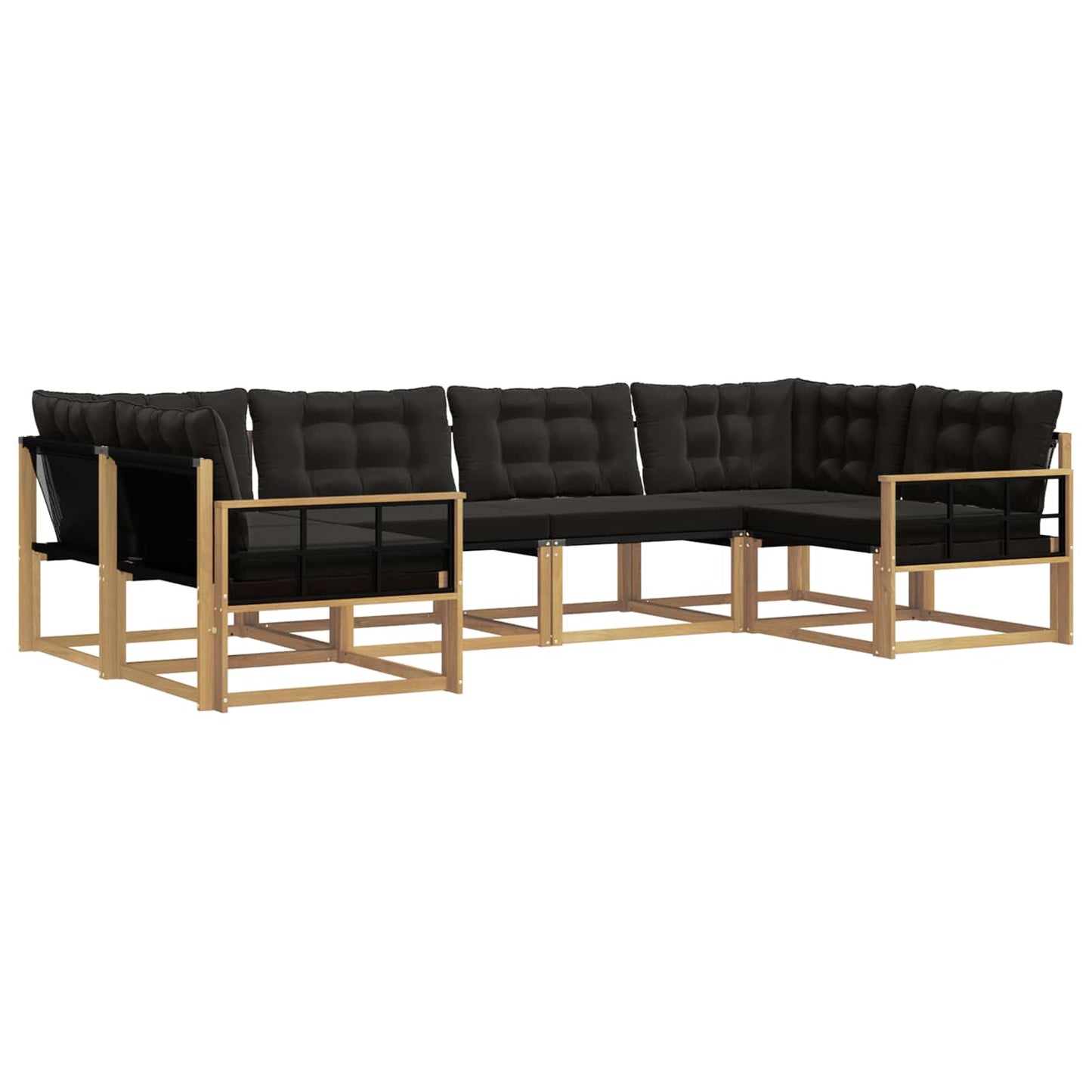 Outdoor-Sofagarnitur mit Kissen 6 pcs Weiß und Schwarz