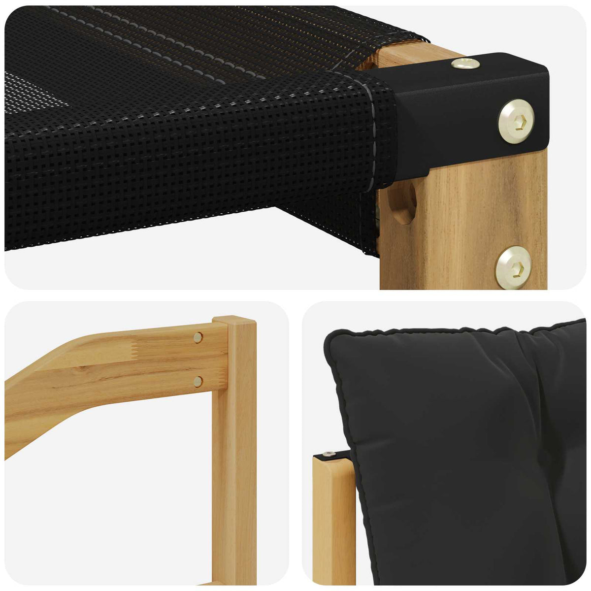 Outdoor-Sofagarnitur 6 stk. Weiß und Schwarz