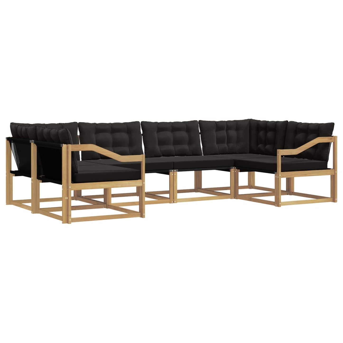 Outdoor-Sofagarnitur mit Kissen 6 pcs Weiß und Schwarz