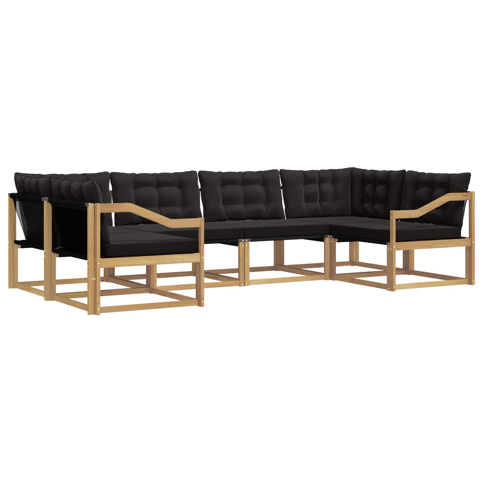 Outdoor-Sofagarnitur mit Kissen 6 pcs Weiß und Schwarz