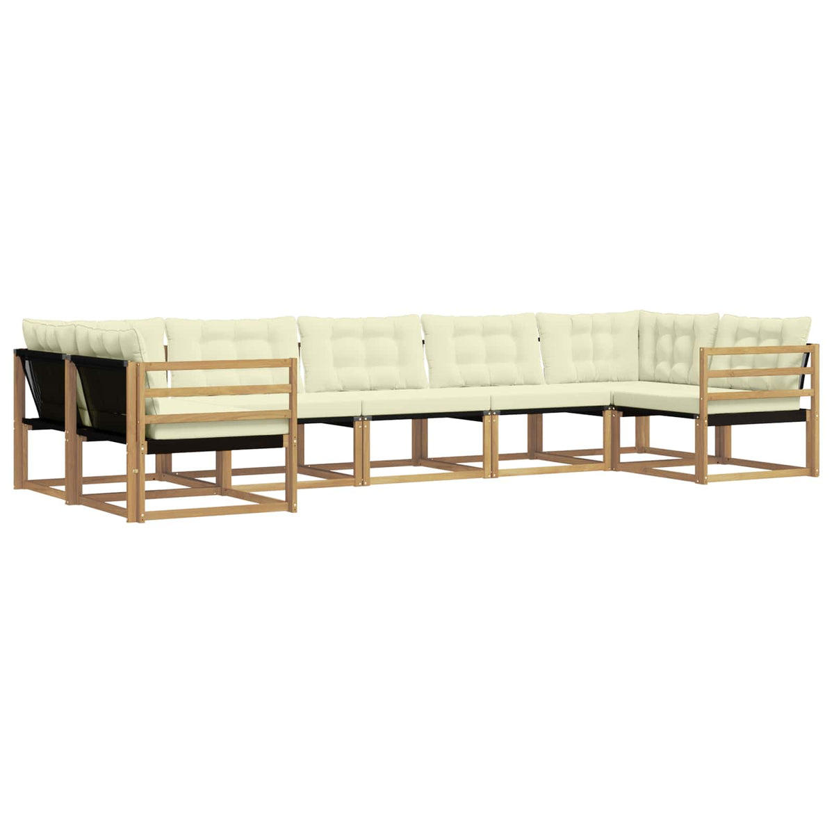 Outdoor-Sofagarnitur 7 stk. Weiß und Creme