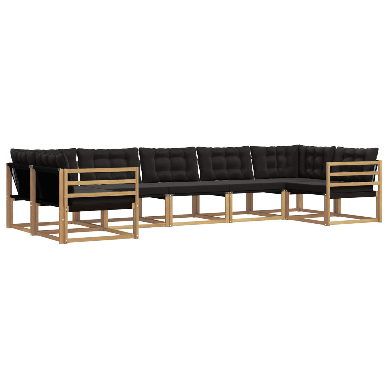 Outdoor-Sofagarnitur mit Kissen 7 pcs Weiß und Schwarz