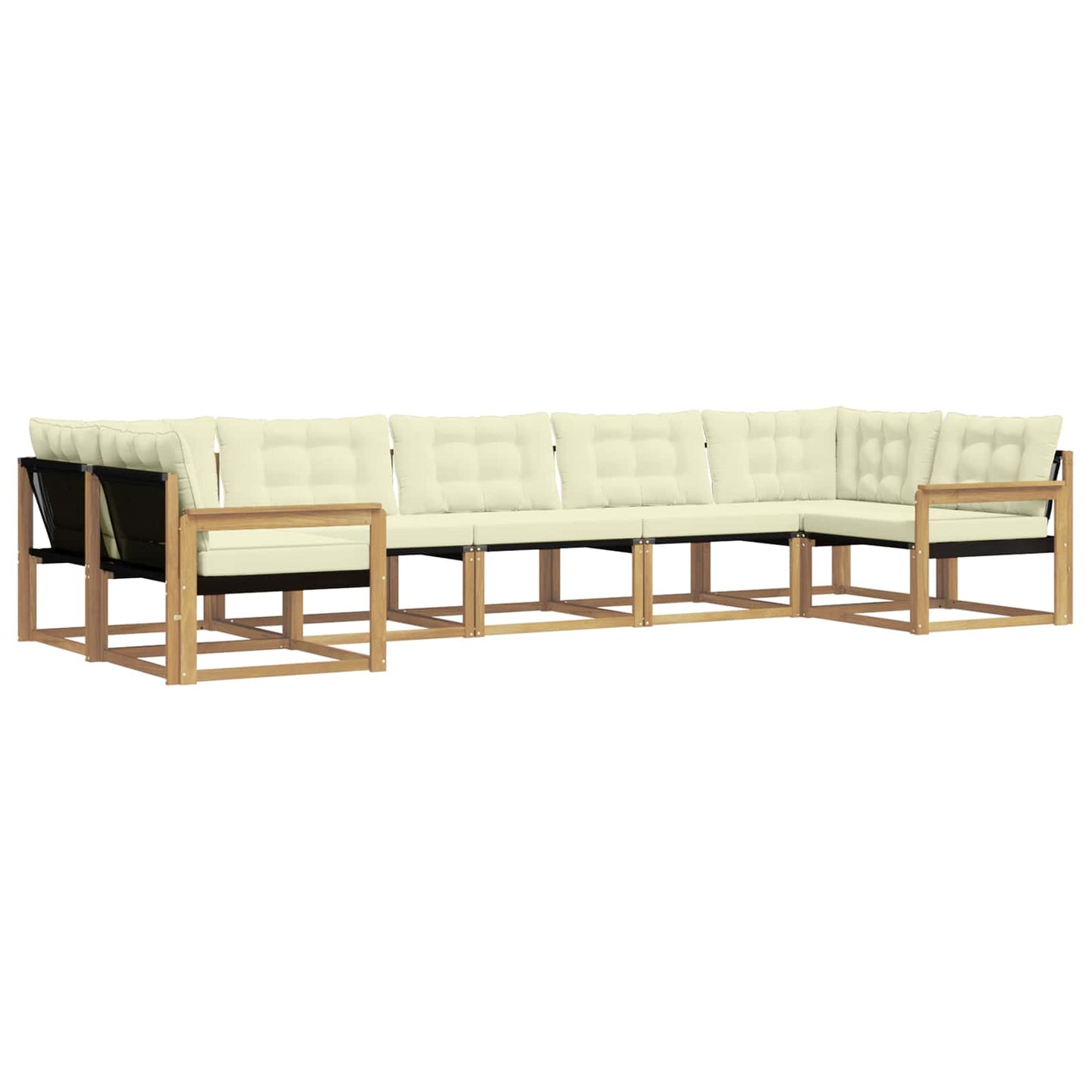 Outdoor-Sofagarnitur mit Kissen 7 pcs Weiß und Creme