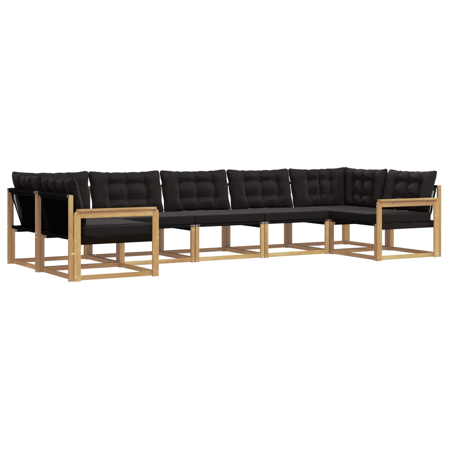 Outdoor-Sofagarnitur mit Kissen 7 pcs Weiß und Schwarz