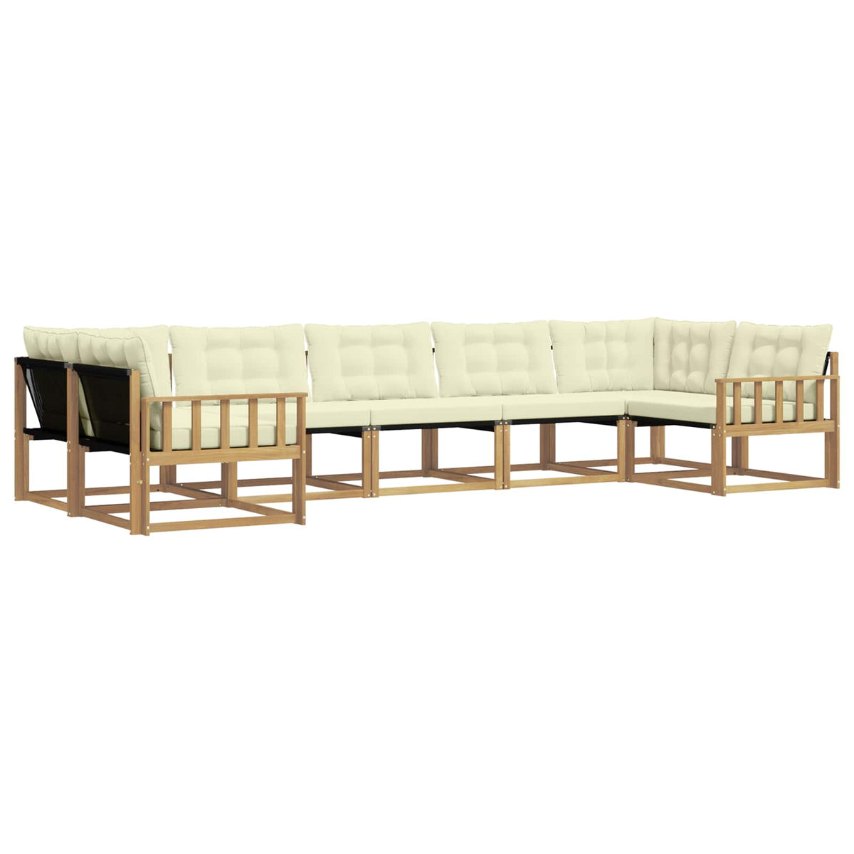 Outdoor-Sofagarnitur 7 stk. Weiß und Creme