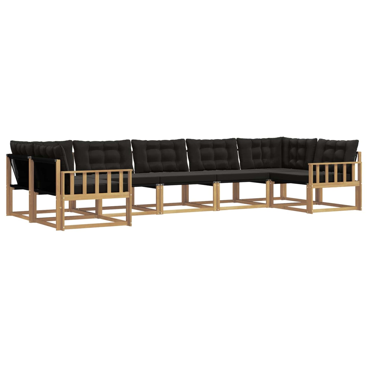 Outdoor-Sofagarnitur mit Kissen 7 pcs Weiß und Schwarz