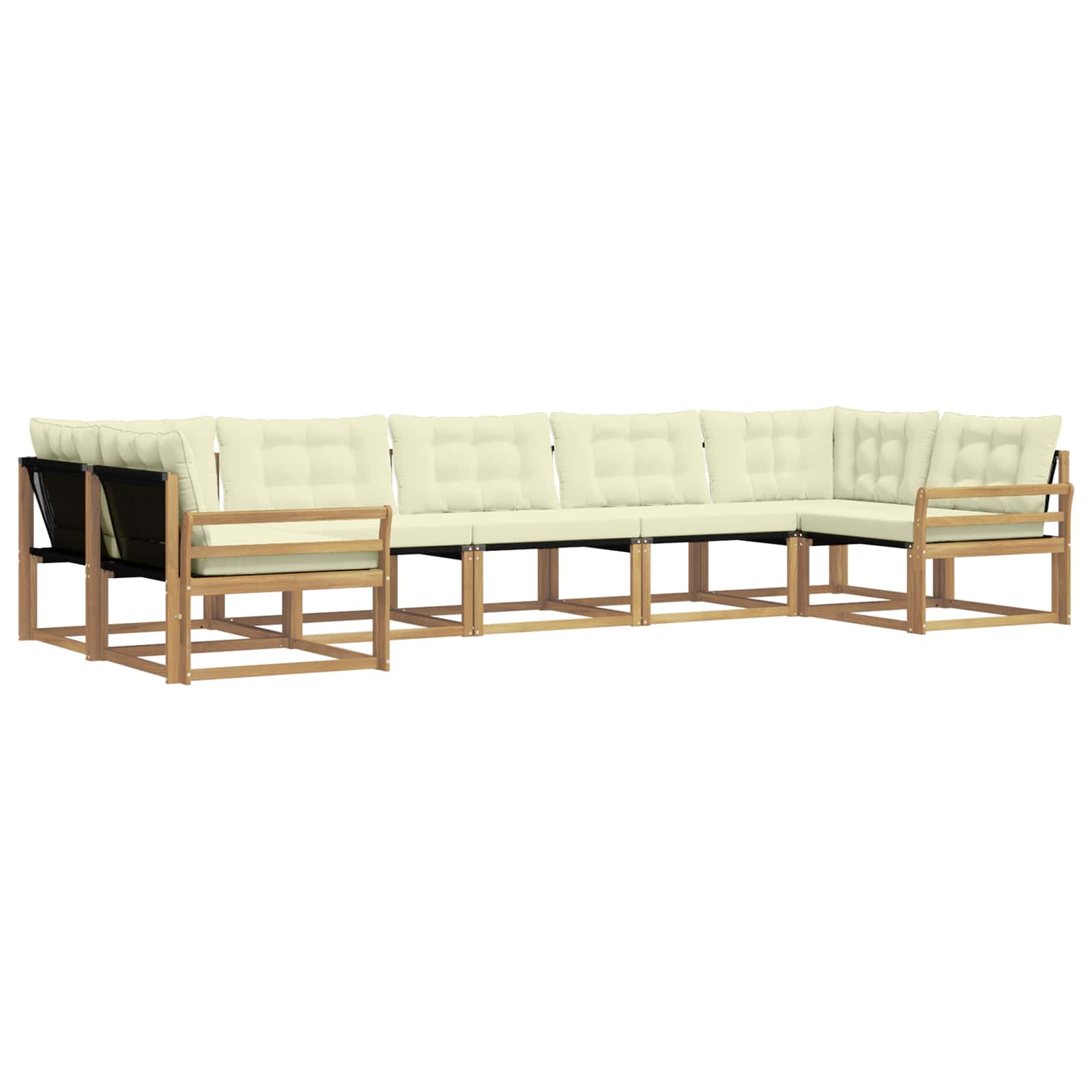 Outdoor-Sofagarnitur mit Kissen 7 pcs Weiß und Creme